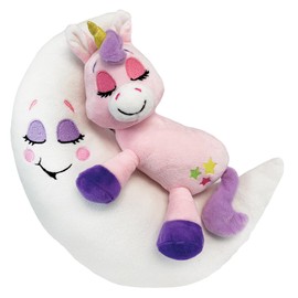 Happy Nappers Lullabrites Moon Pet - Unicorn - Pink-Purple - Light & Sounds Plush, Sleeping Animal, Plays Lullabies, Color Changing, Day-Night, Kids
