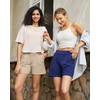 G4Free Women's Khaki Dressy Shorts 2025 Trendy Casual with Pockets