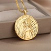 SEKDAQ Aphrodite Artemis 18K Gold Plated Necklace,Greek Mythology Necklace,Gold Medallion
