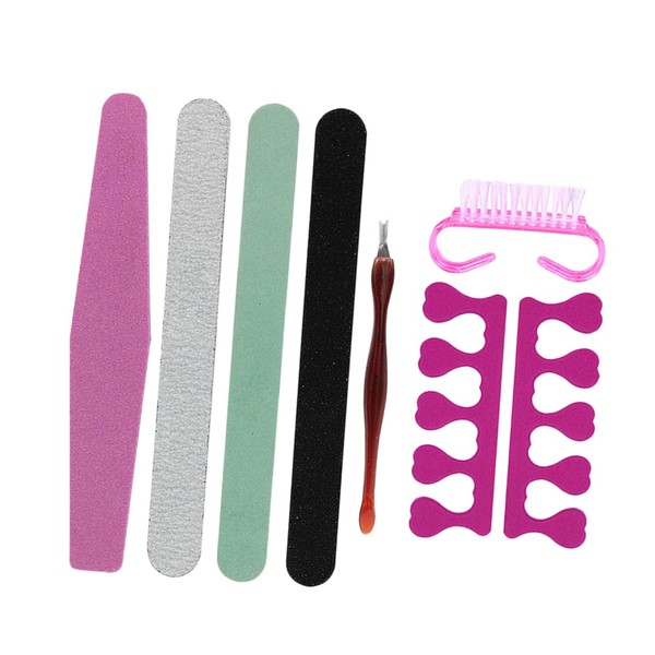 Vaguelly 7pcs Sturdy Nail Files Set Cuticle Fork and Separator