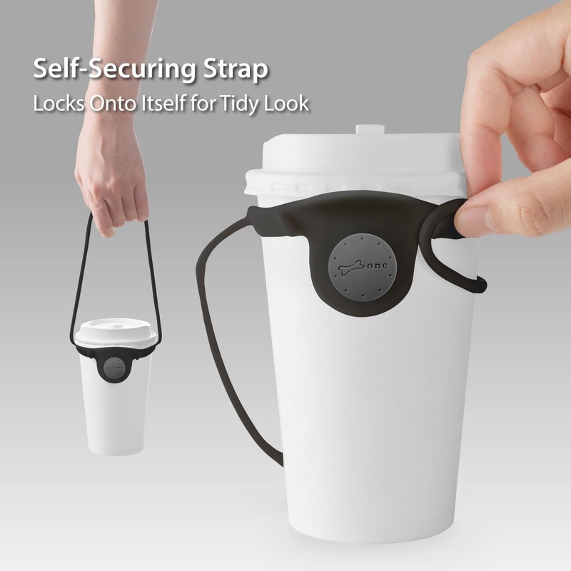 BONE Cup Tie 2, Portable Coffee Cup Carrier with Handle