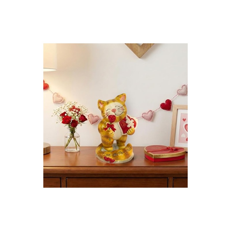 Blue Sky Clayworks Ceramic I Love You Meowy Cat Figure