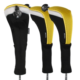 Andux Long Neck Golf Hybrid Club Headcovers with Interchangeable Number Tags Set of 3 CTMT-02 (Yellow)