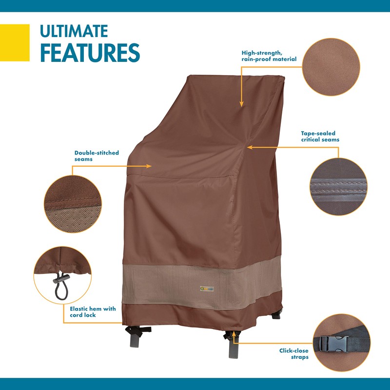 Duck Covers Ultimate Waterproof 28 Inch Stackable Patio Chair Cover,