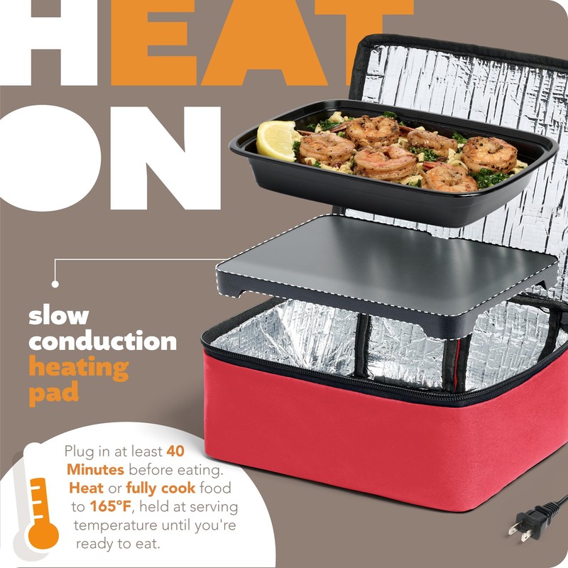 HOTLOGIC Mini Heated Lunch Box - Portable Electric Food Warmer