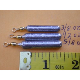 HOME MADE 30 PCS. BOTTOM BOUNCER PENCIL SINKER 1/2 OZ. W/#7 BRASS BARREL SWIVEL
