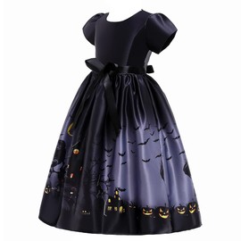 [UPENC] Witch Girl Halloween Costume, Children, Devil, Wizard, Miko, Cute, Popular, Dress, 4 Piece Set, 4 Pieces (150, Black)