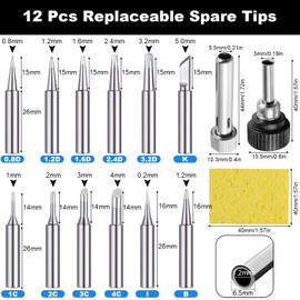 Nadinsta ET Soldering Tips Set Replacement Soldering Tip ETS ETA ETB ETD Replacement Pack of 12