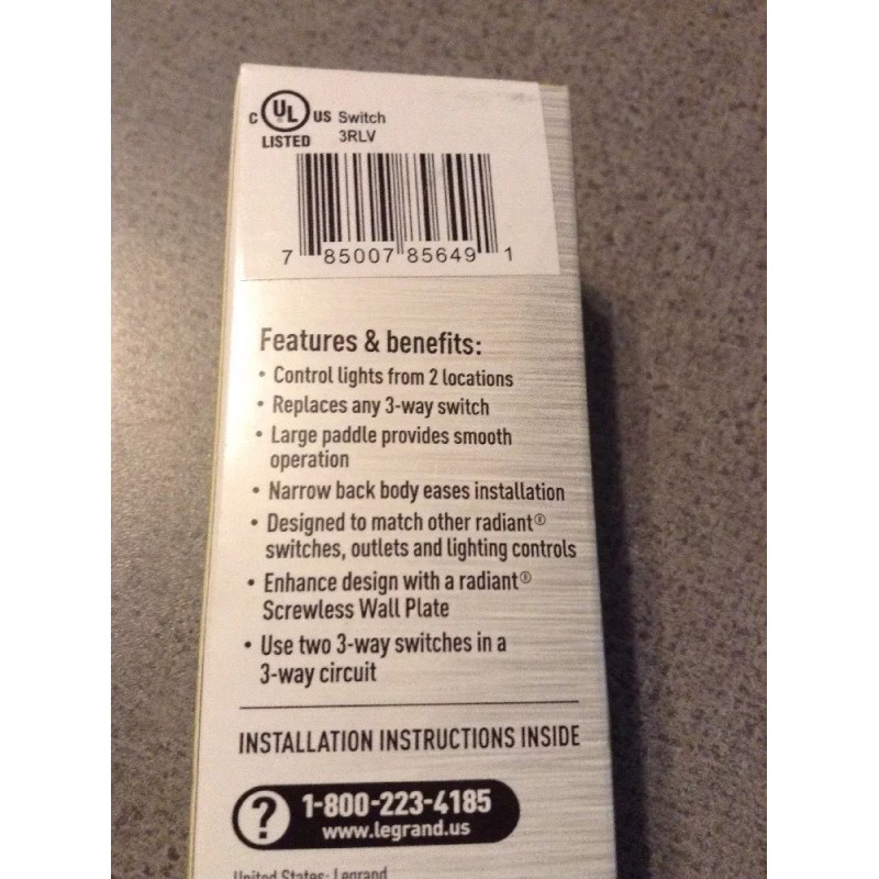 Pass & Seymour TM873-ICC10 Decorator Rocker Switch 3-Way 15A 120/277VAC