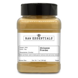 Molasses Powder - Rich and Sweet - Used in Baked Goods, Barbecue Rubs and Savory Dishes- Vegan and Gluten Free - 7 Ounce Bottle