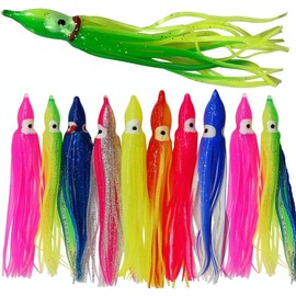 12CM 20pcs Fishing Octopus Skirts Lures Hoochie Trolling Lures Soft Plastic Lures Squid Skirts