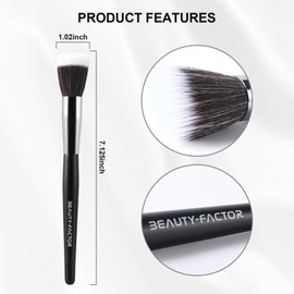 Blush Brush for Cheeks, 18CM Loose Powder Brush Air Contour Makeup Brushes With Fluffy Synthetic Bristles & Large Handle for Face Cosmetic Powder, Bronzer, Setting & Pressed Powder