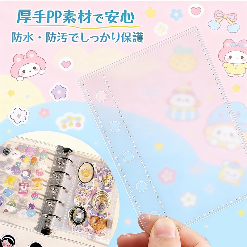 Cymidreke Sealing Notebook, Plastan, Transparent, Size, Mini Binder, 20 Refills,