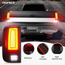 LED Tail Lights Pair 2004-2008 Fit for Ford F-150 F150 Pickup [Factory Halogen Type] Fleetside Bed Model, LED Tube Rear Brake Lamp Taillight Assembly, Smoked Lens