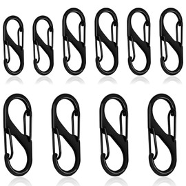 20 Pcs S Small Carabiner Keyring Clip, 3 Sizes Dual Opening Keychain Clip S Ring Locking Carabiner Double Clip Hook for Outdoor Hiking Fishing Camping Traveling