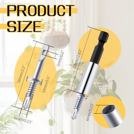 130Pack Self Tapping Screws 2" Eye Lag Wood Screws with 1Pcs Driver Drilling Point Dura-Screws Zinc Plated Heavy Duty Eye Lag Self Drill Screw(SelfTappingScrews, 130)