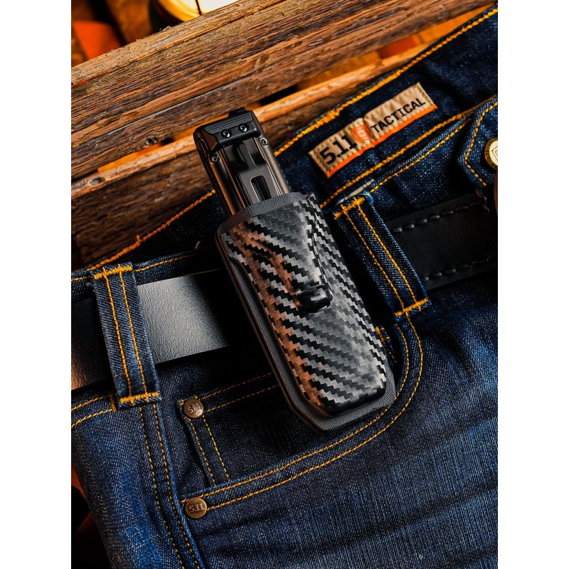 TACTICAL GEEK TX5 Flashlight Sheath with Back Belt Clip Quick