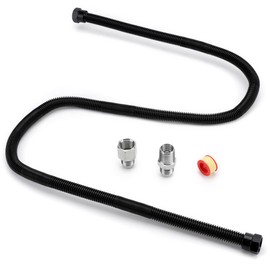 Stanbroil 1/2" OD x 3/8" ID 48" Non-Whistle Flexible Flex Gas Line Connector Kit for LP or NG Propane Fire Pit Hose and Fireplace