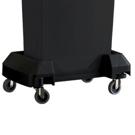 Heavy-Duty Dolly for 16/23 Gallon Slim Trash Can – 4-Wheel Rolling Base for Trash Bins, Commercial Garbage Can Cart, Trash Can Wheels, Trash Can Roller Base, Commercial Trash Can Cart