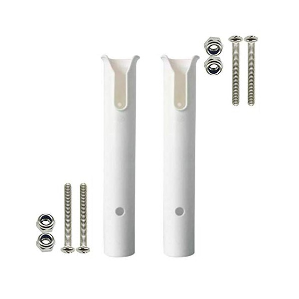 ISURE MARINE 2PCS Fishing Rod Holder Rod/Ship Yacht Fishing Rod Frame Portable Lightweight and Durable Tube Rod Rack-Replacement Parts with Screws (White)