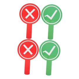 DOITOOL 4pcs Double Sided Handheld Dry Erase Voting Paddles for Classroom Participation Teacher Feedback High Visibility and Student Response Boards Splashproof Voting Tools