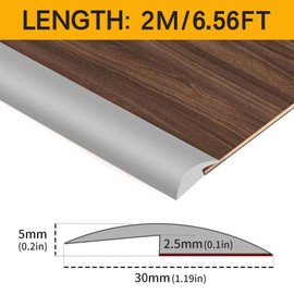 BNELL Carpet & Floor Edging Trim Strip,Self Adhesive-PVC Floor Transition Strip,Thresholds for Doorways with a Height Less Than 3 MM (6.56FT_White)