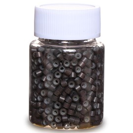 GOTDYA 1000pcs 4mm Hair Extension Beads,Silicone Lined Micro Rings,MicroLink Beads for Hair Extensions,Dark Brown