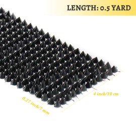 Jerler Sew Stitch on Spikes for Arts and Crafts Decoration, Mesh Rivets Studs Beads Cone Spoke Trim Punk Rock with Flat Back for Jacket, Clothing, Shoes and Performance (0.5 Yard, Black)