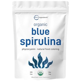 Organic Blue Spirulina Powder (Phycocyanin Extract), 50 Servings - No Fishy Smell, 100 Vegan Protein from Blue-Green Algae, Natural Luminous Food...  