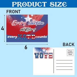 LizFire 120Pcs Vote Postcards White Red Blue Blank Patriotic Theme Election Voting Post Cards Campaign