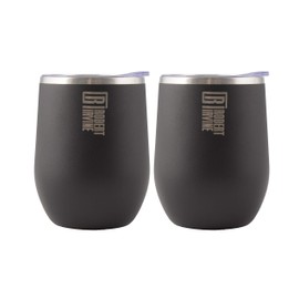 Robert Irvine Insulated 12 oz Black Wine Tumbler - Set of 2