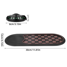 Multifunction Car Anti-Slip Mat with 360° Rotating Auto Phone Holder, Universal Dashboard Organizer Pad with Temporary Parking Number for Phones Keys Sunglasses Gadgets (Brown Black)