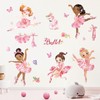 wondever Ballet Girl Wall Stickers Ballerina Pink Dancing Girl Peel