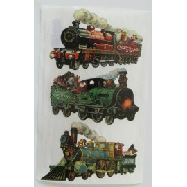 John Grossman - CHRISTMAS TRAIN - Sheet of Gifted Line Vintage Antique Images