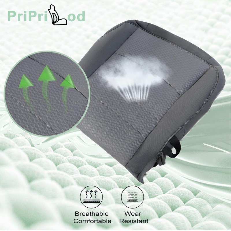 Priprilod Cloth Driver Side Bottom Replacement Seat Cover Gray(#X8) Compatible