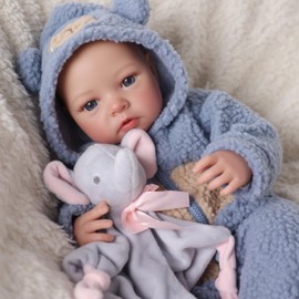 BABESIDE Realistic Reborn Baby Dolls Boy–17 Inch Lifelike Newborn Real Life Baby Dolls with Soft Weighted Cloth Body & Poseable Vinyl Limbs – Realistic Baby Doll with Toy & Gift Box for Kids Age 3 +