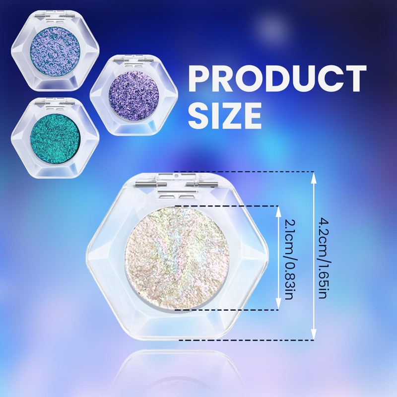 Prreal Chameleon Eyeshadow Glitter, Glitter Shimmer Eyeshadow, Multichrome Glitter Highlighter