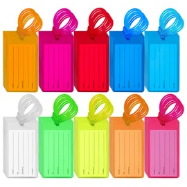 IANFAN 50 Pcs Luggage Tags for Suitcases, Plastic Backpack Bag Baggage