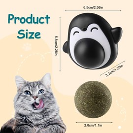 Wvu & Wvo 3 Stück Katzenminze Balls Spielzeug für Katze, 360° Katzenminze Wandroller für Katzenlecken mit Aufbewahrungsdeckel, Katzenminze Spielzeug, Zahnreinigung Dentales essbares Kätzchenspielzeug