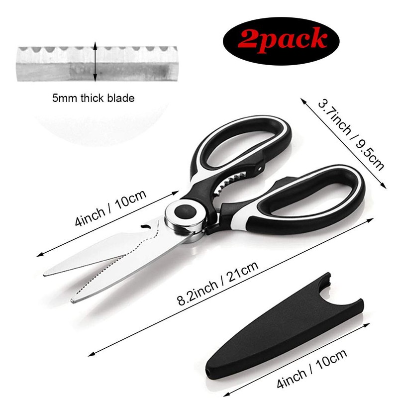 2 Pcs Kitchen Scissors, Heavy Duty Kitchen Scissors, Stainless Steel