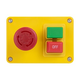 POWERTEC 120V Magnetic Switch, 9 Amps, EZ Surface Mount Box, Large Button Switch for Power Tools Fast Power Off, FitsTable Saw, Router Table, Drill Press, Bench Saw, Bandsaw, Dust Collector (71354V)