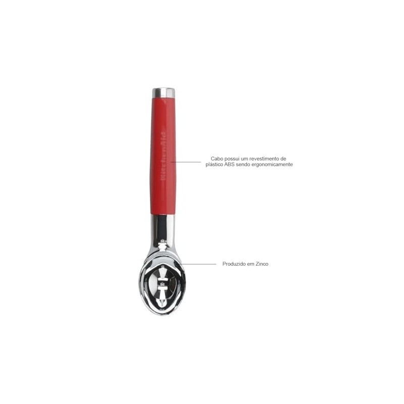 KitchenAid Cuchara para Helado Empire Red, Apta para Lavavajillas