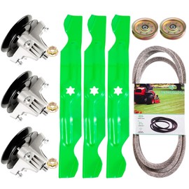 Deck Rebuild Kit for Cub Cadet MTD 50 inch LTX1050KH LTX1050VT SLTX1050, 618-05016 618-04825 Spindle (3pack)/490-110-C123 Blade (3pack)/754-04240 Be lt (1pack)/ 753-08171 956-04129 Idler (2pack)