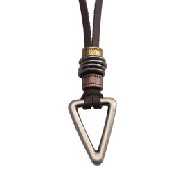 Bjesinmo Leather Necklace for Women Long Boho Pendant Hippie Choker Necklace Bohemian Layered Leather Rope Wooden Jewelry Gifts, Faux Leather, No Gemstone