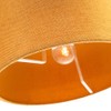 Contemporary and Sleek 12 Inch Ochre Linen Fabric Drum Lamp