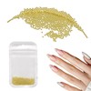 HARFINGTON Nail Art Beads 0.05" (1.2mm) Mini Metal 3D Caviar Nails Beads Ball Bubble Bead with Bags for Nail Art DIY Craft Decoration, Gold Tone