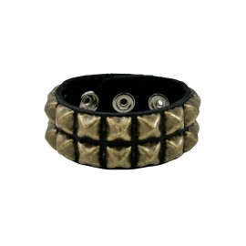 handmade Antique Brass Pyramid Stud Steampunk Gothic Punk Deathrock Thrash Leather Cuff
