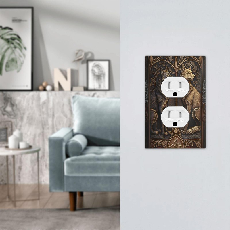 Medieval Of Two Wolves 1 Gang Single Duplex Light Switch