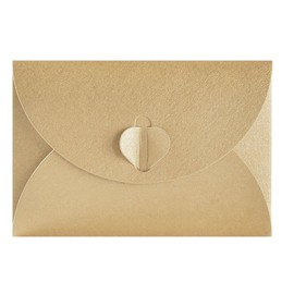 Pack of 50 Kraft Paper Envelopes, Heart-Shaped Postcard Envelopes, Creative Retro Cute Heart-Shaped Envelopes, for Wedding, Birthday Party Gift, 17.5 cm x 11.5 cm, Brown