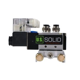 U.S. Solid 4V210-08 6 Pneumatic Solenoid Valves 2 Position 5 Way Manifold Base, DC 12V